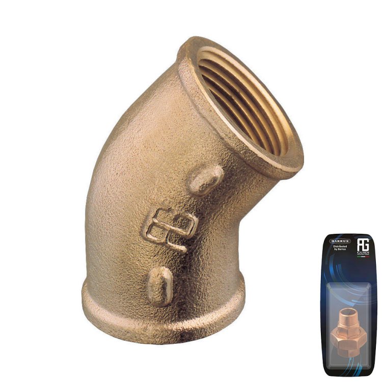 Guidi Brass 45° Elbow F-F 3/8 in - Retail Pack Guidi Brass 45° Elbow F-F 3/8 in - Retail Pack