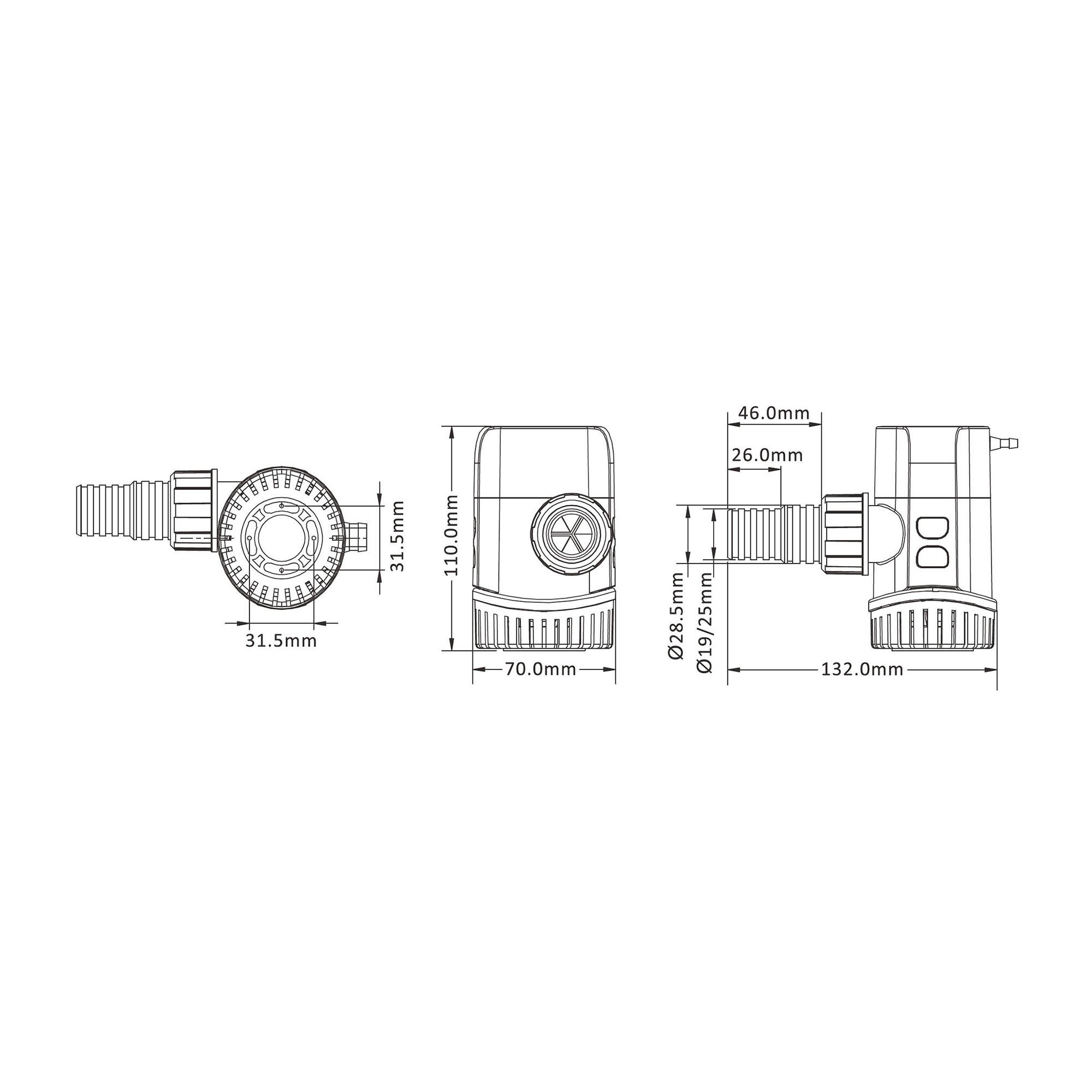 Technical Diagram: Seaflo Timer Sensing Auto Bilge Pump 13B Series 12V 600 GPH / 2271 LPH Technical Diagram: Seaflo Timer Sensing Auto Bilge Pump 13B Series 12V 600 GPH / 2271 LPH