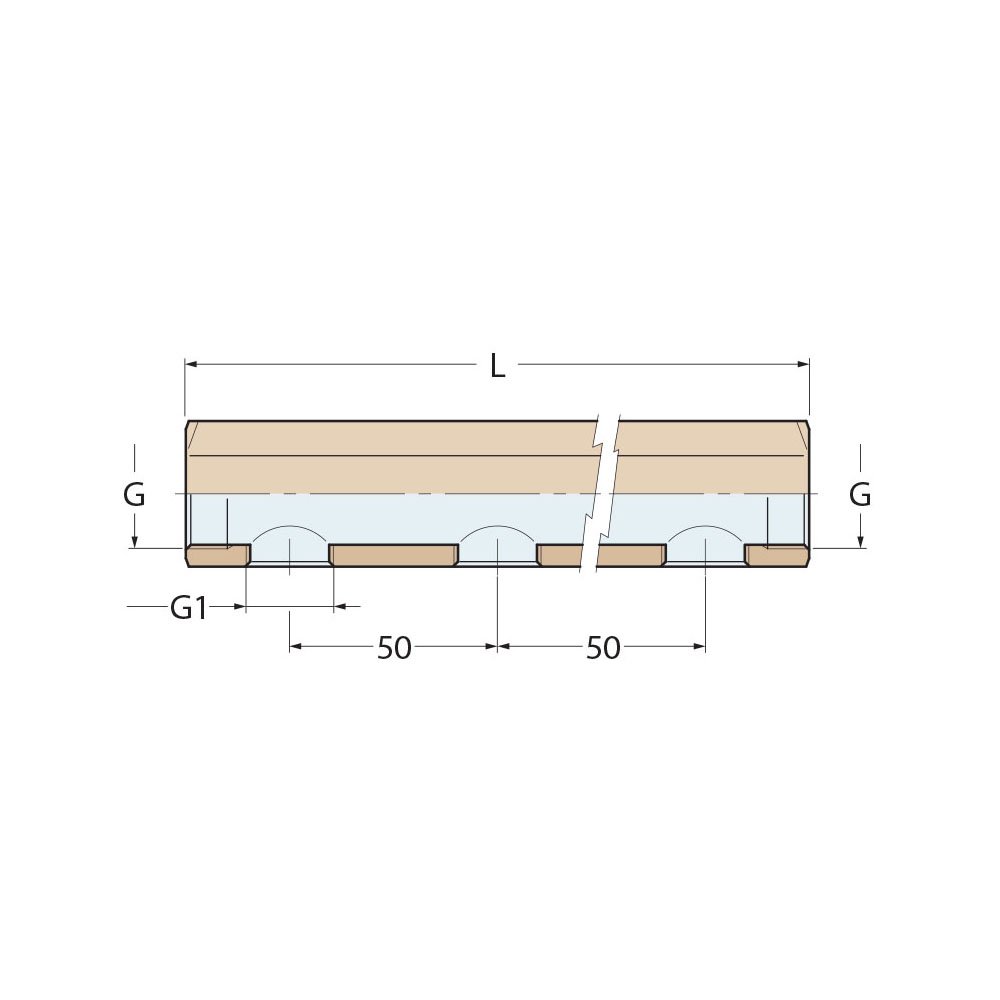 Technical Diagram: Guidi Brass Manifold F 1 1/4 in x 1/2 in 3 Ways Technical Diagram: Guidi Brass Manifold F 1 1/4 in x 1/2 in 3 Ways