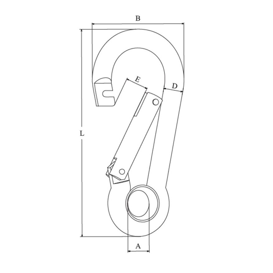 Technical Diagram: Talamex Carabiner With Eyelet And Locking Bar