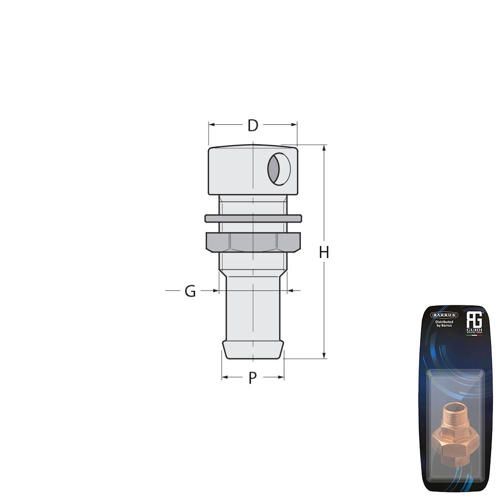 Technical Diagram: Guidi Chrome-Plated Brass Straight Vent 3/4in x 20 mm Technical Diagram: Guidi Chrome-Plated Brass Straight Vent 3/4in x 20 mm