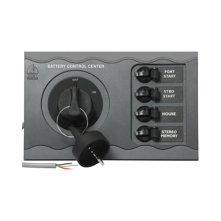 BEP Contour Battery Control Center For Twin Engine Key Switch & 4X Circuit Breakers BEP Contour Battery Control Center For Twin Engine Key Switch & 4X Circuit Breakers