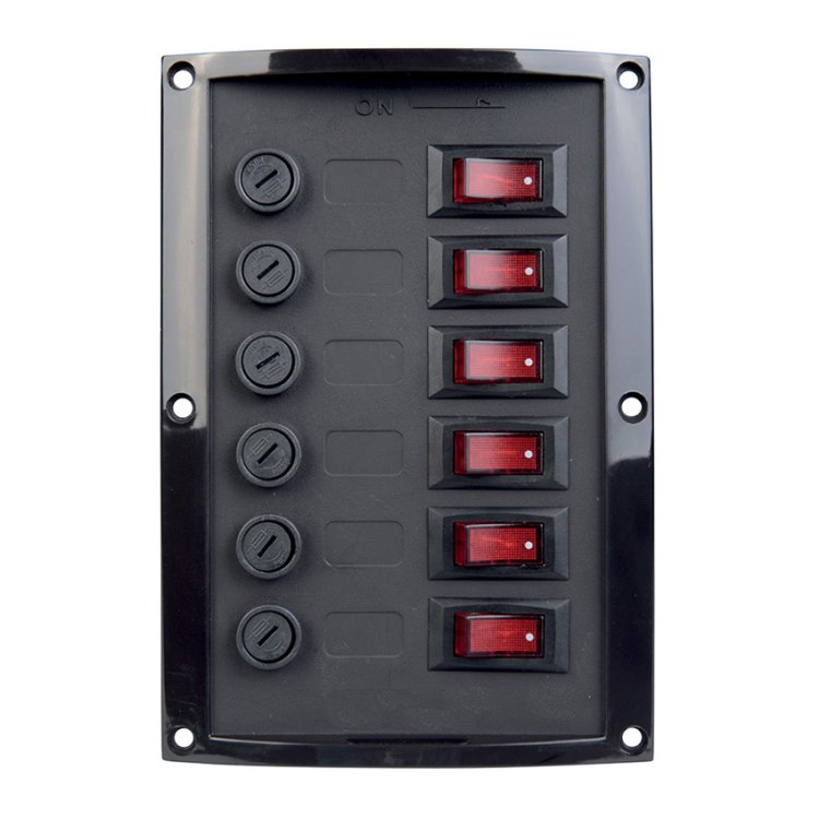 Talamex Switch Panel 6-Fuses Black