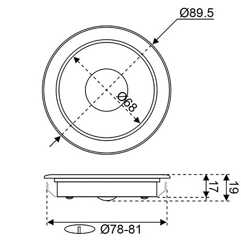 Technical Diagram: Talamex LED Build In Interior Light Dimmable 90 mm 10-15V 2700K Technical Diagram: Talamex LED Build In Interior Light Dimmable 90 mm 10-15V 2700K