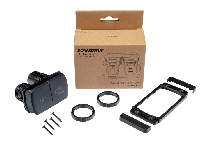 Scanstrut Flip Pro Duo - Usb-A/C & 12V Power Socket