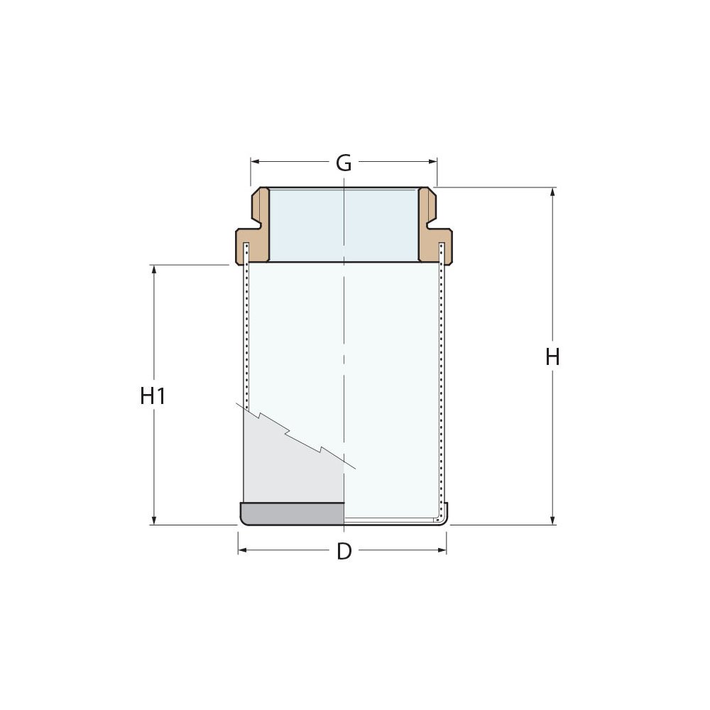 Technical Diagram: Guidi Stainless Steel Filter For Foot-Valve 3/8 in Technical Diagram: Guidi Stainless Steel Filter For Foot-Valve 3/8 in