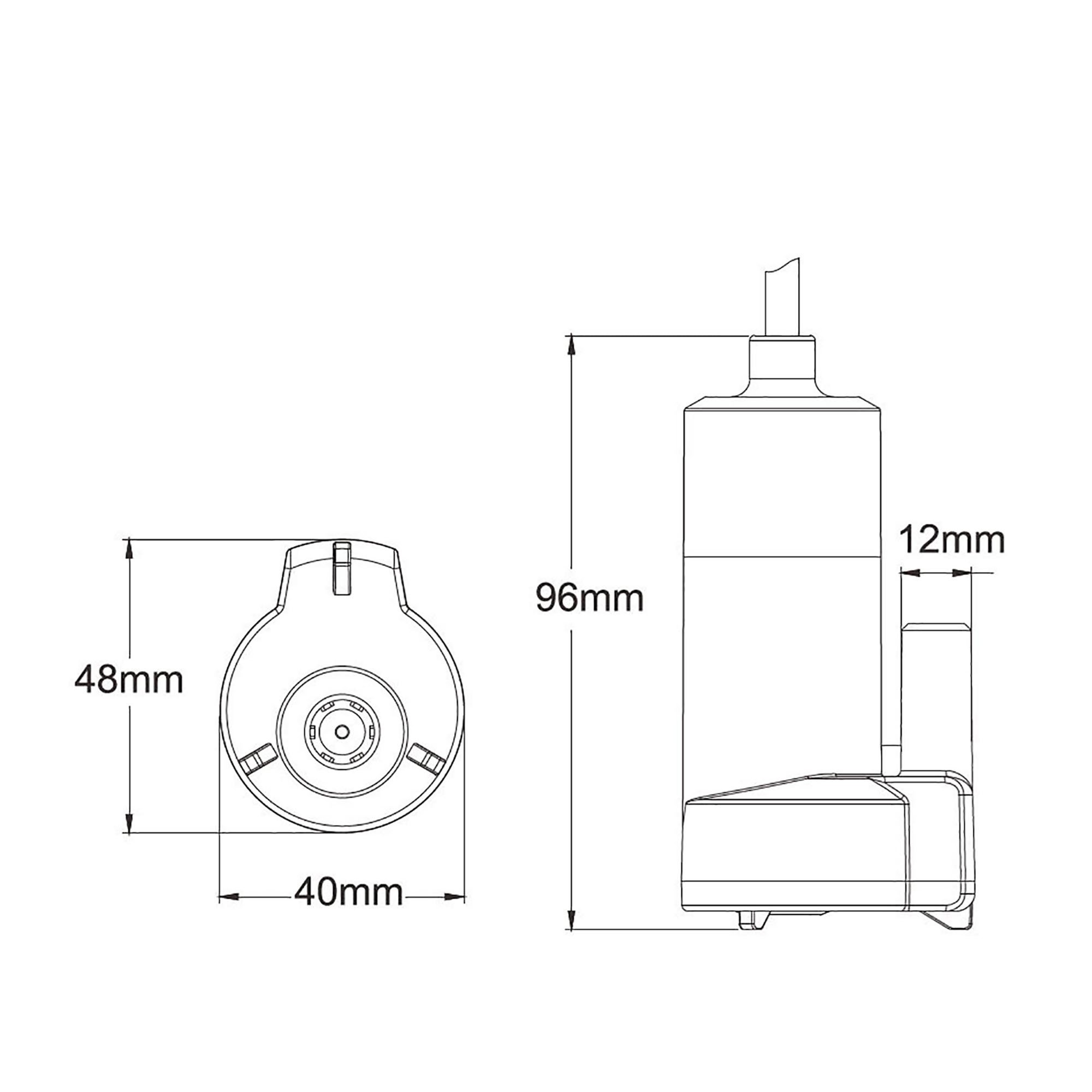 Technical Diagram: Seaflo Submersible Pump 12V   12 LPM / 3.2 GPM