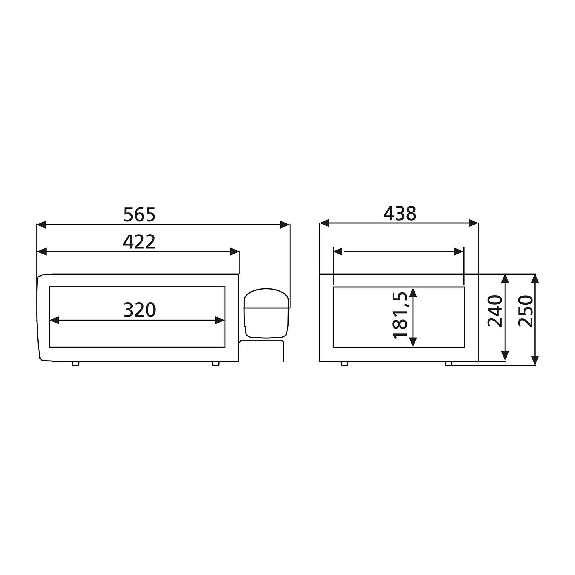 Technical Diagram: CoolMatic CD Drawer Fridge  & Accessories