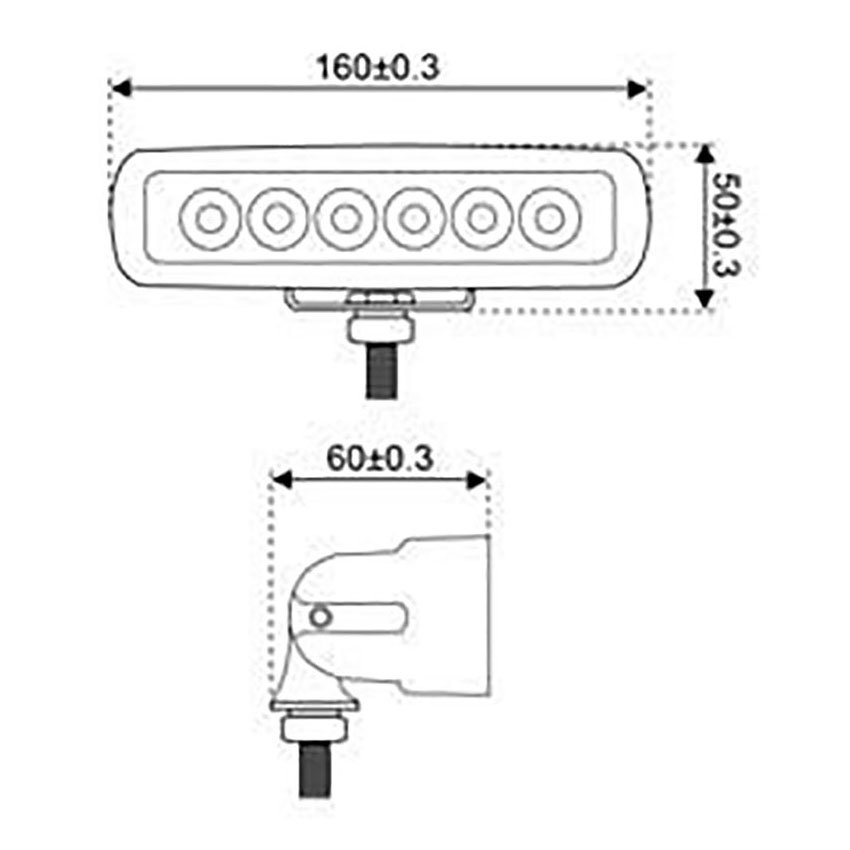 Technical Diagram: Talamex LED Searchlight 10-30V 6000-6500K