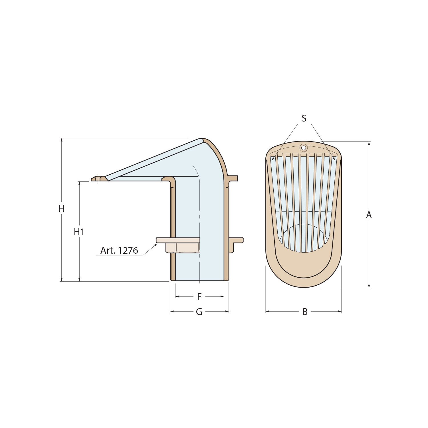 Technical Diagram: Guidi Bronze Grated Water Intake in 2000 in Series 3/4 in Technical Diagram: Guidi Bronze Grated Water Intake in 2000 in Series 3/4 in