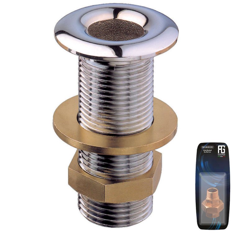 Guidi Chrome Plated Thru-Hull Connection 1/4 in - Retail Pack Guidi Chrome Plated Thru-Hull Connection 1/4 in - Retail Pack