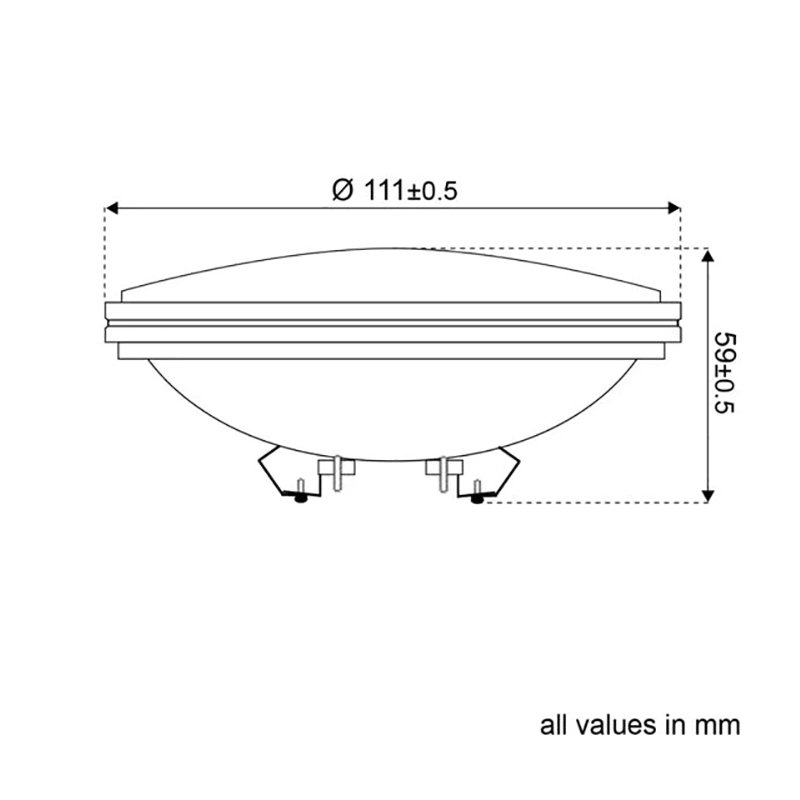 Technical Diagram: Talamex LED Sealed Beam Par 36 4,5W