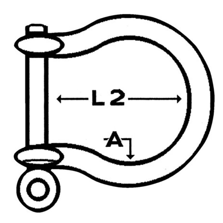Talamex Bow Shackles - Eye Bolt - Galvanised Talamex Bow Shackles - Eye Bolt - Galvanised