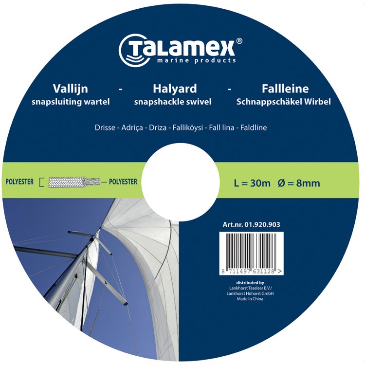 Talamex Halyard With Snapshackle White/Red 12 mm 36M Talamex Halyard With Snapshackle White/Red 12 mm 36M