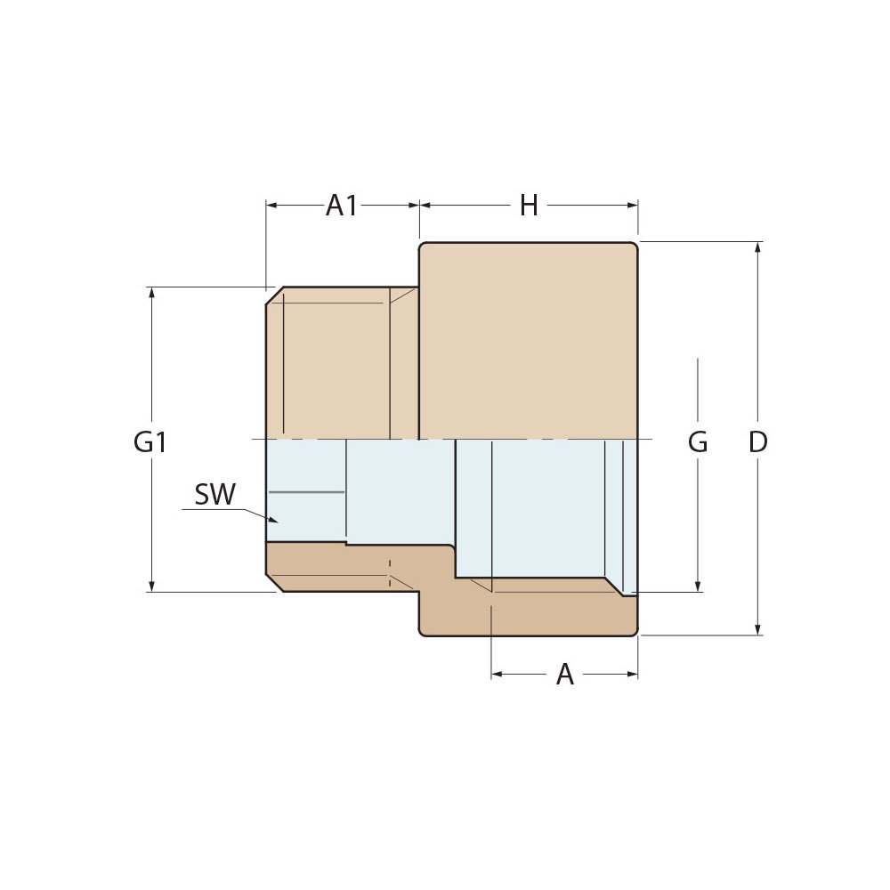 Technical Diagram: Guidi Brass Extension M-F 1/2 in x 15 mm Technical Diagram: Guidi Brass Extension M-F 1/2 in x 15 mm