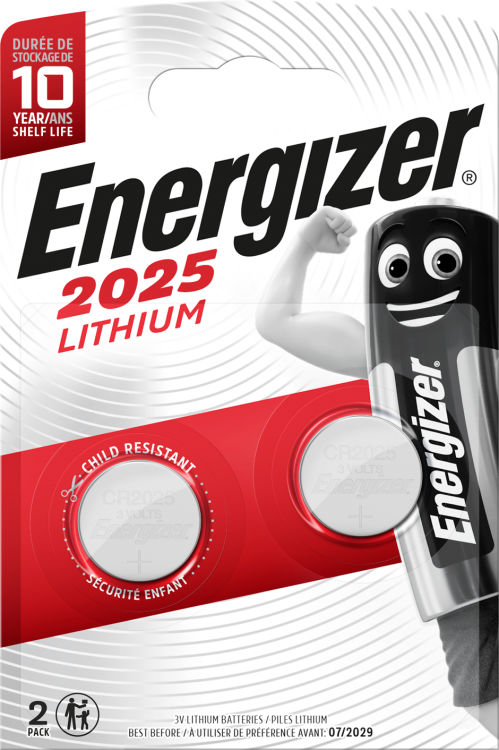 Energizer Lithium CR2025 Batteries - 2 Pack